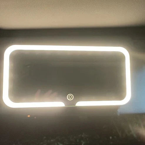 واقي شمس للسيارة مع مرآة مكياج مزودة بإضاءة LED